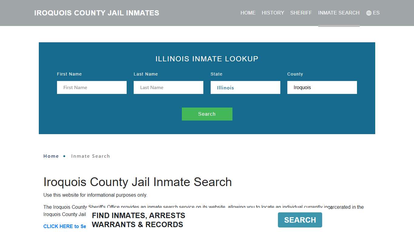 Iroquois County, IL Detainee Lookup