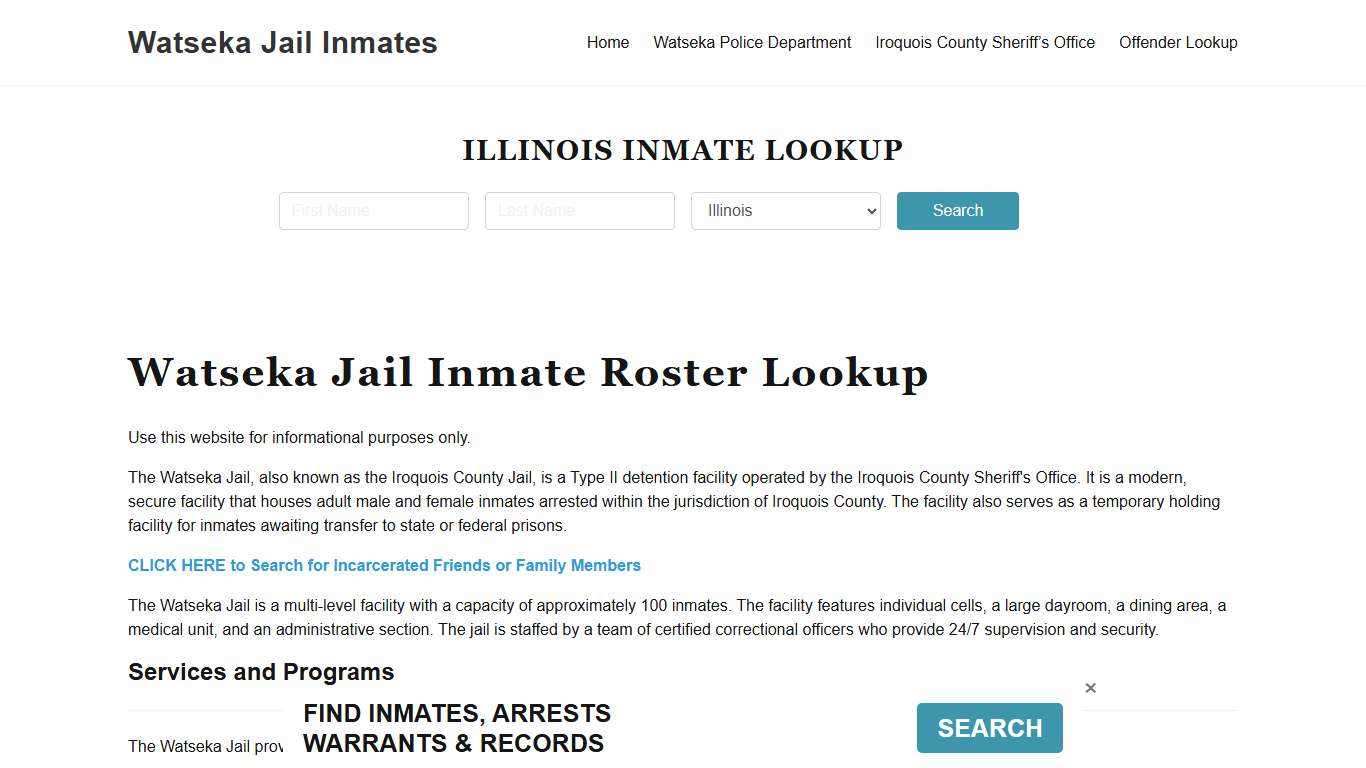 Watseka Jail Inmate Roster, Iroquois County, IL, Offender Search